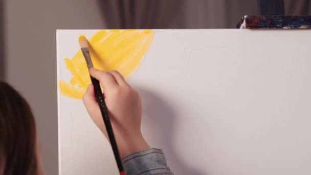 Malerei Bild Kinder Kunstschule kreativ — Stockvideo
