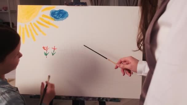 Enfants créativité art école tutoriel leçon — Video