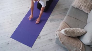 Evde kadın spor eğitmeni sağlıklı vücut zayıfı bayan.