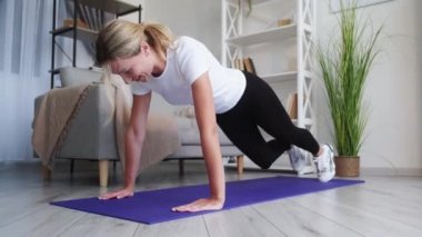 home training sportive woman strong body slim