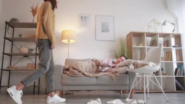 virus infection sick mother home health care