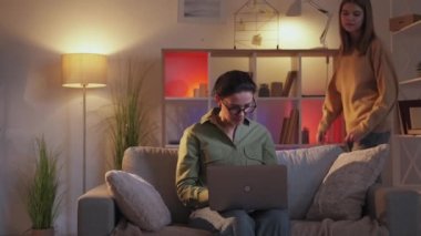 study computer middle-aged woman modern technology