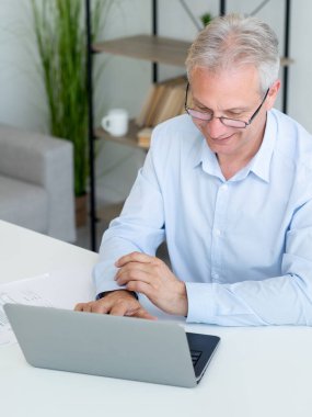 remote teacher online business man employee laptop