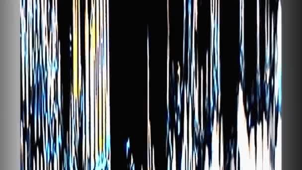 Digital glitch overlay color static noise tv dark — Stock Video