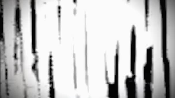 Arıza analog gürültüyü örtüyor siyah beyaz objeler — Stok video