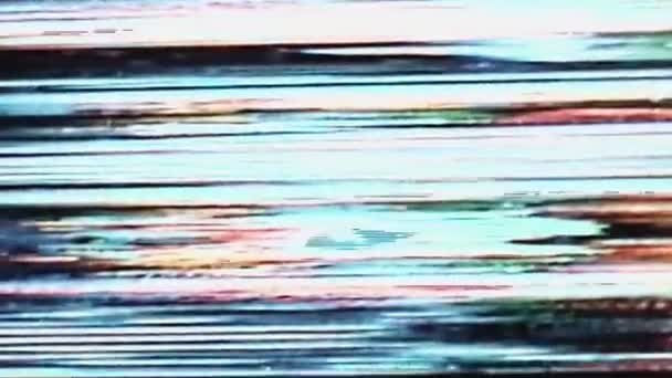 Glitch digitale sovrapposizione colore rumore statico tremolio — Video Stock