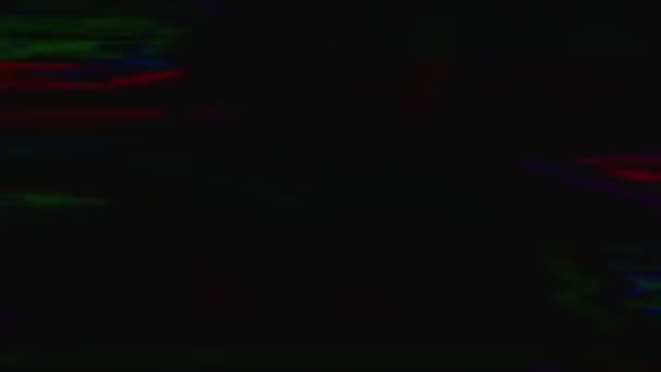 Kleurrijke glitch statische ruis overlay zwarte grunge — Stockvideo