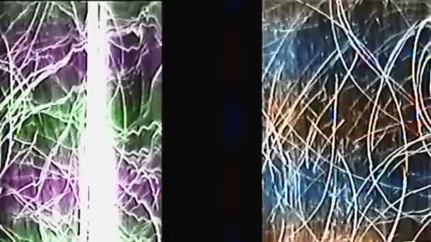 Porucha art barva šum překrytí poškrábaná textura — Stock video