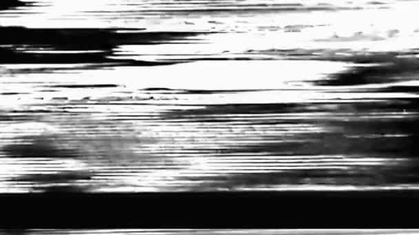 Старий телевізор глюк статичний шум накладання чорних білих веж — стокове відео