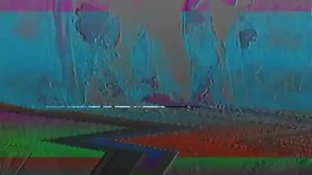 Glitch textura sobreposição cor estática ruído cintilação — Vídeo de Stock