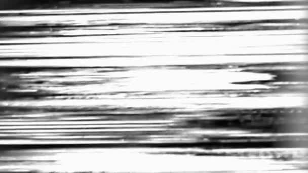 Glitch transition overlay analog noise old tv bw — Stock Video