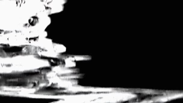 Panne Übergang Overlay alten tv-Rauschen schwarz weiß — Stockvideo