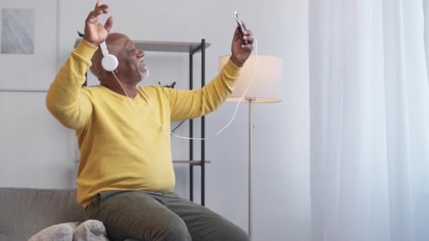 オンラインコミュニケーション幸せな老人の距離 — ストック動画