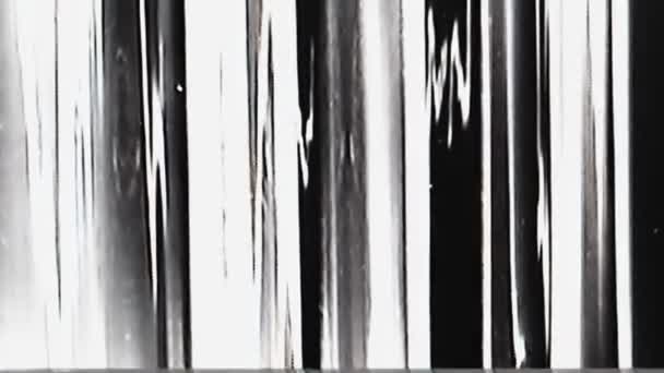 Retro glitch overlay analoge Verzerrung schwarz weiß — Stockvideo