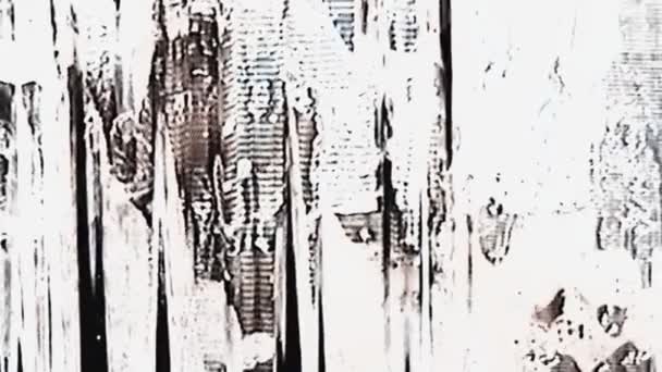 Glitch bruit grunge superposition noir blanc distorsion — Video