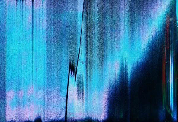 Superposición holográfica glitch ruido textura azul brillo — Foto de Stock