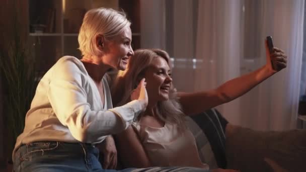 Virtuální setkání šťastné ženy online komunikace — Stock video
