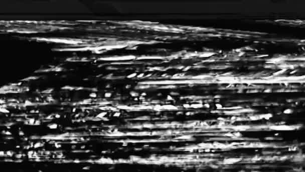 Glitch overlay analogique tv bruit noir blanc scintillement — Video