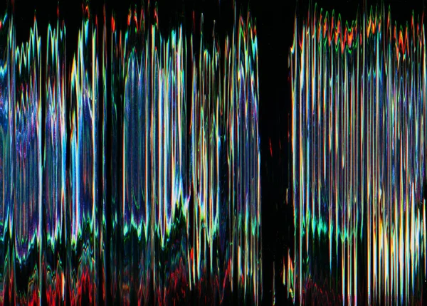 Statiskt brus glitch konst färgglada distorsion mörk — Stockfoto