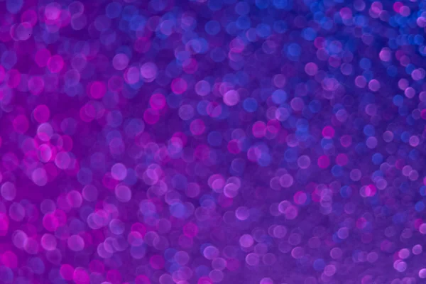 Neon bokeh light glitter overlay purple blue color — Stock Photo, Image