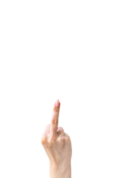 Fuck you provocative gesture hand middle finger — Stock Photo, Image