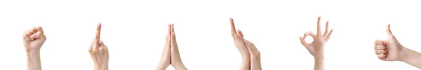 Знак колажу жестів колекція рук набір з 6 — стокове фото