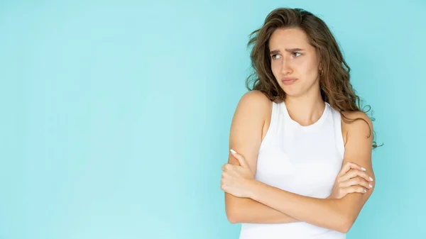 Situazione dispiaciuto offeso donna infelice — Foto Stock