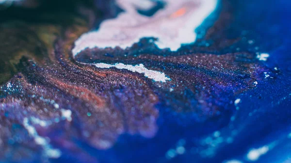 Farby mieszają abstrakcyjne tło projekt niebieski atramenty — Zdjęcie stockowe