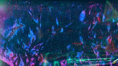 Buruşmuş holografik folyo dokusu sim çokrenkli