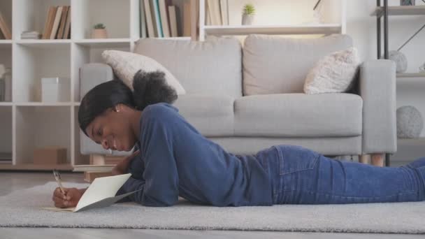 Diary leisure study inspiration home woman writing — Stok Video