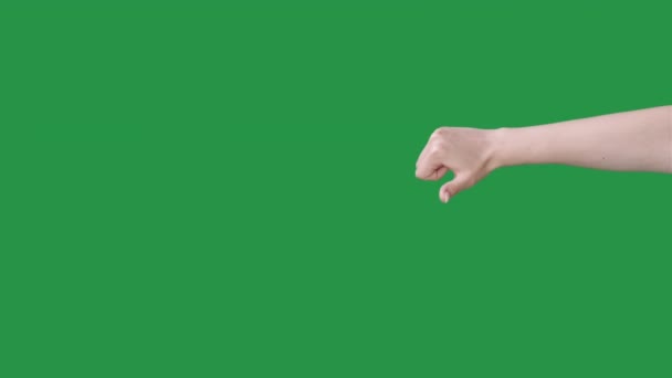 Stem gebaar als een afkeer vrouw hand duim naar beneden — Stockvideo