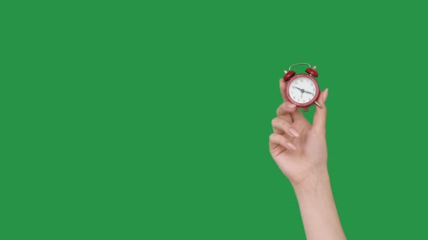 Прискорити час нагадування рука червоний набір годинників тривоги 2 — стокове відео
