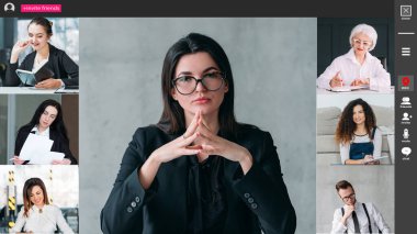 Video toplantısı iş dünyası web yayını ekibi çalışıyor