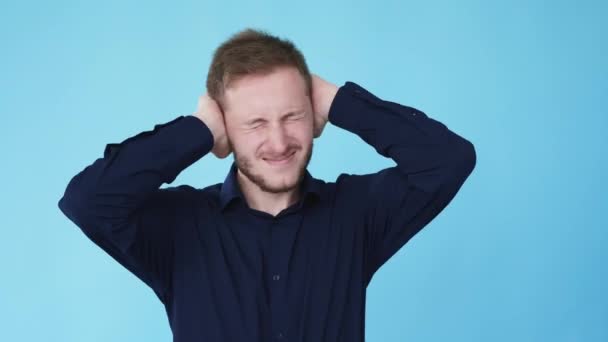 Migraine pijn stress probleem man hoofd gif lus — Stockvideo