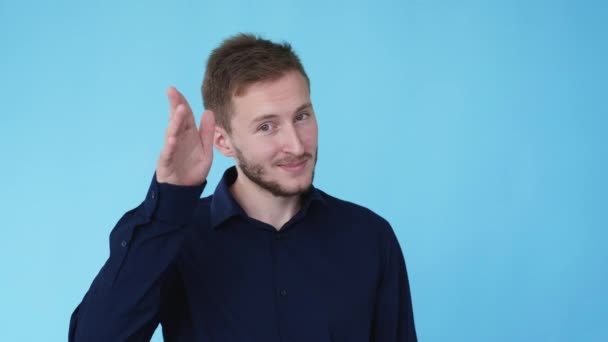 Üdvözlő ember hi gesztus ember kéz tisztelgés gif hurok — Stock videók