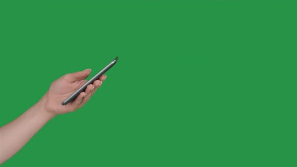 Mobiele app digitale marketing hand telefoon scrollen — Stockvideo