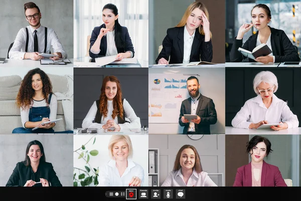 Video conference group web chat business team — Stock Photo, Image