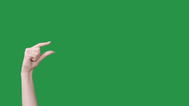 Kleine Geste Finger messen Hand winzige Größe — Stockvideo