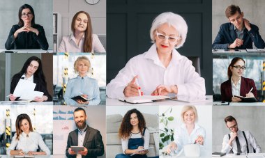 İş telekonferansı video görüşme ekibi çevrimiçi