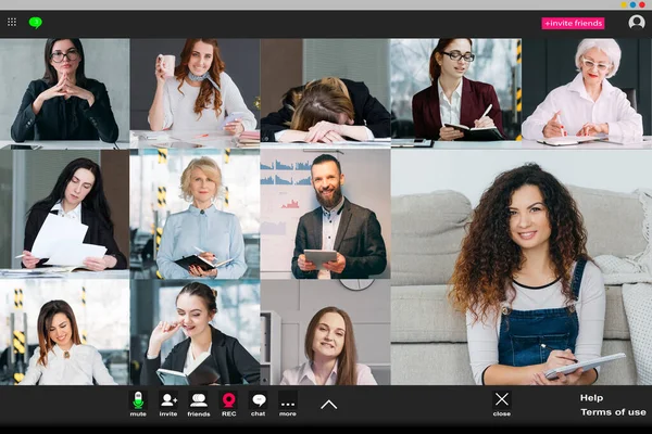 Video meeting business webinar team working online — Stock Photo, Image