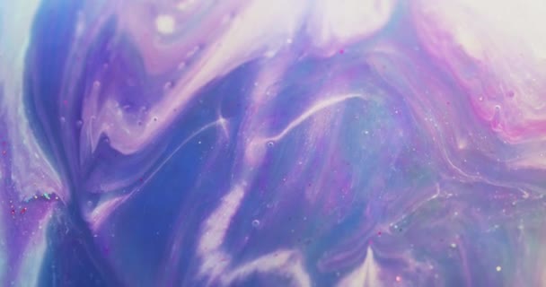 Ink water mix marble texture iridescent fluid wave — Stock Video