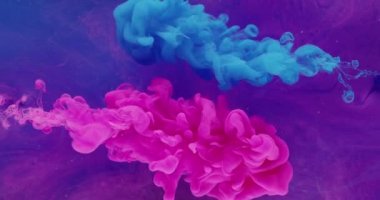 Boyalı su damlası renk patlaması neon mavisi