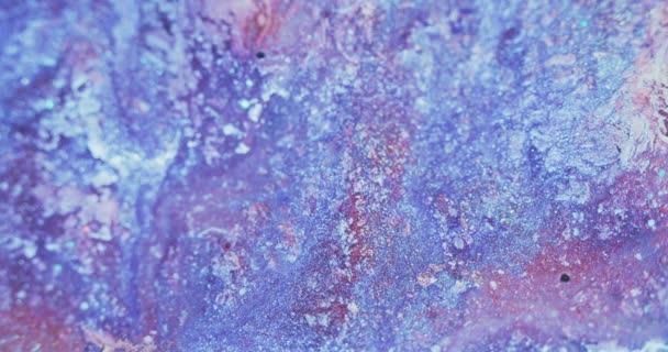 Miscela di colore glitter inchiostro miscela blu rosa fiocchi — Video Stock