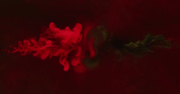 Краска воды смесь волшебного заклинания неонового цвета мерцание — стоковое видео