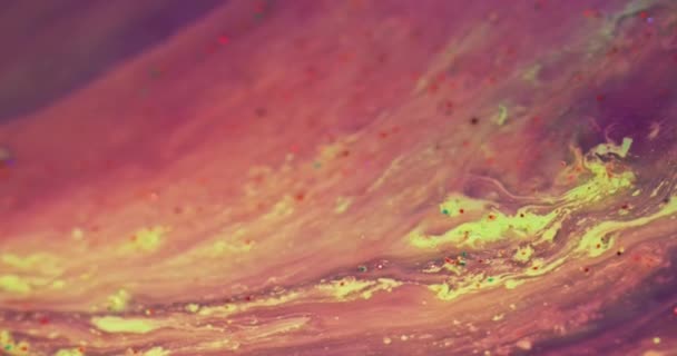 Μελάνι κύμα μαρμάρινη υφή χρώμα glitter ροή υγρού — Αρχείο Βίντεο