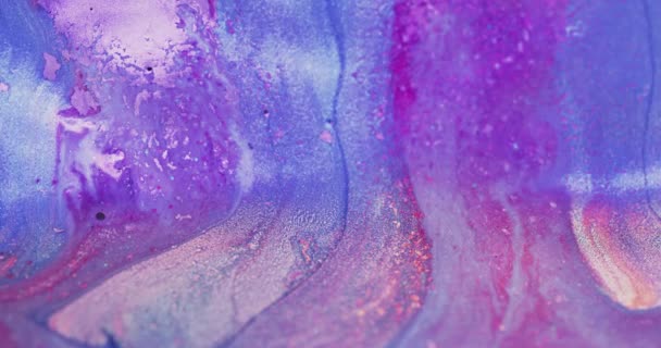 Brillo tinta flujo color fluido mezcla pintura iridiscente — Vídeos de Stock