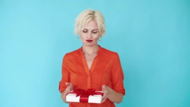 small gift disappointed woman displeased situation