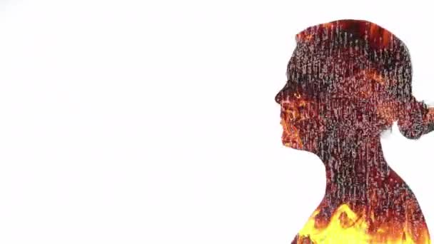Woede expressie woede frustratie gek vrouw vuur — Stockvideo