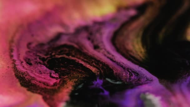 Paint mix texture floating ink pink purple black — Stock video