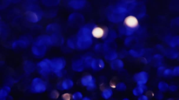 Bokeh luz fondo borroso círculos textura azul — Vídeo de stock